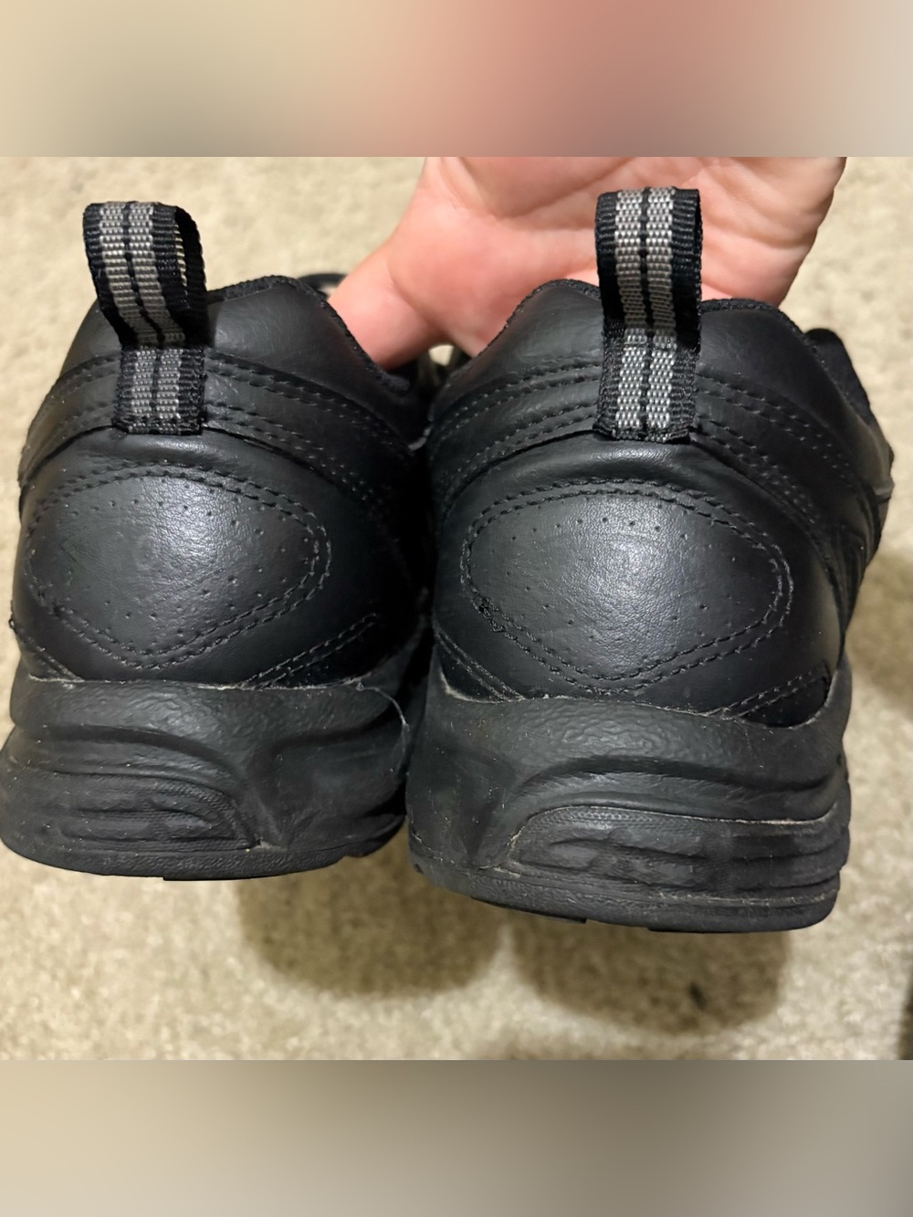 New Balance 608 Black Leather Athletic Lace-Up Sneakers - Picture 3 of 7